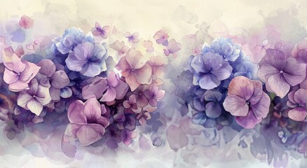 Fototapeta premium Purple Flowers on White Background