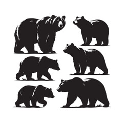 bear silhouette isolated on the white background vector illustration