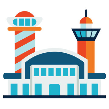 recommend clip art: Airport icon, building and architecture, terminal and airplane vector icon, vector