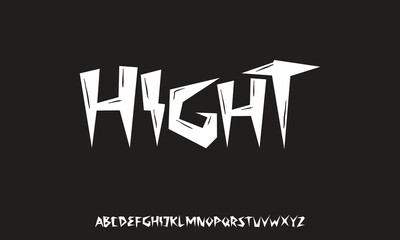 Fototapeta premium Modern abstract digital alphabet font. Minimal technology typography, Creative urban sport fashion futuristic font. vector illustration