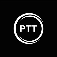 PTT logo. P T T design. White PTT letter. PTT, P T T letter logo design. P T T letter logo design in FIVE, FOUR, THREE, style. letter logo set in one artboard. P T T letter logo vector design.