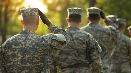 Soldiers salute fallen comrades at the memorial on Memorial Day.