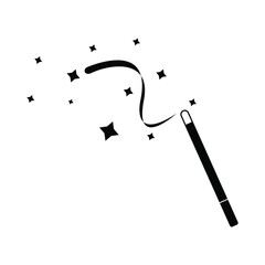 magic wand vector icon in flat style