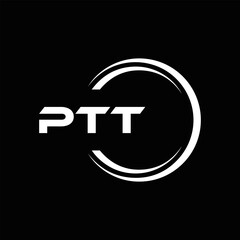 PTT logo. P T T design. White PTT letter. PTT, P T T letter logo design. P T T letter logo design in FIVE, FOUR, THREE, style. letter logo set in one artboard. P T T letter logo vector design.