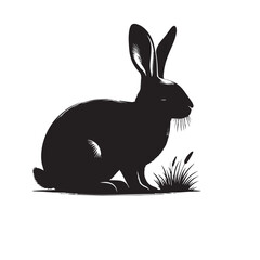 Fototapeta premium Rabbit silhouette. Rabbit vector illustration.