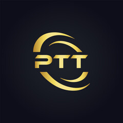 PTT logo. P T T design. White PTT letter. PTT, P T T letter logo design. P T T letter logo design in FIVE, FOUR, THREE, style. letter logo set in one artboard. P T T letter logo vector design.