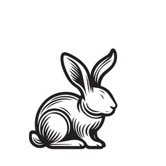 Rabbit silhouette. Rabbit vector illustration.