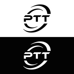 PTT logo. P T T design. White PTT letter. PTT, P T T letter logo design. P T T letter logo design in FIVE, FOUR, THREE, style. letter logo set in one artboard. P T T letter logo vector design.