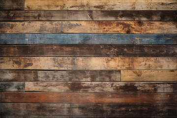 Naklejka premium wooden panel wall dark and horizontal with natural wood texture background wallpaper