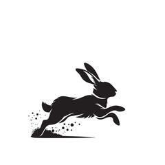 Obraz premium Rabbit silhouette. Rabbit vector illustration.