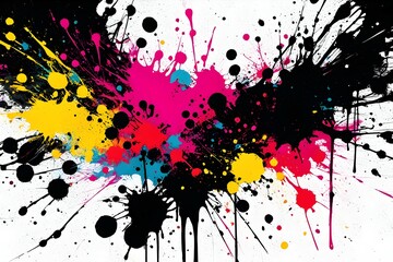 Fototapeta premium Colorful abstract grunge splash and splatter ink or paint background