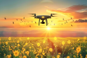 Precision farming drone farming crop care crop modern agriculture technology agricultural farming efficiency analysis agriculture agritech research agricultural drone modern at