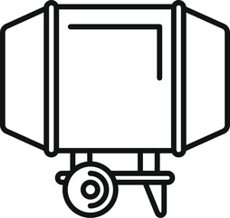 Simplified black and white icon of a cement mixer, perfect for constructionthemed designs