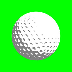 Vector Golf Ball - gray and White Isolated Icon
