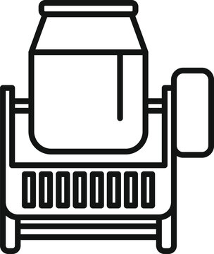 black and white cement mixer machine clip art preview