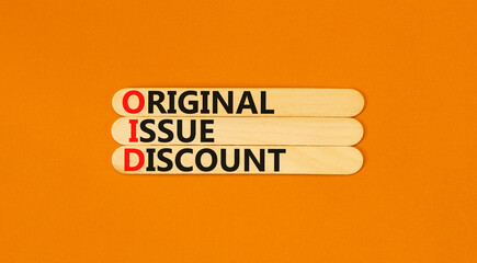 OID original issue discount symbol. Concept words OID original issue discount on beautiful wooden...