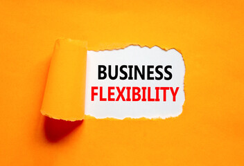 Business flexibility symbol. Concept words Business flexibility on beautiful white paper. Beautiful...