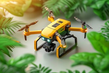 Advanced farming farm cornfield carrot harvest illustration aerial view robot crop farm management green drone technology robotic analysis precision technology field