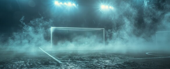 Soccer Goal Emitting Smoke