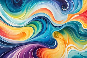 Fototapeta premium Watercolor swirl background blending seamless pattern central vortex