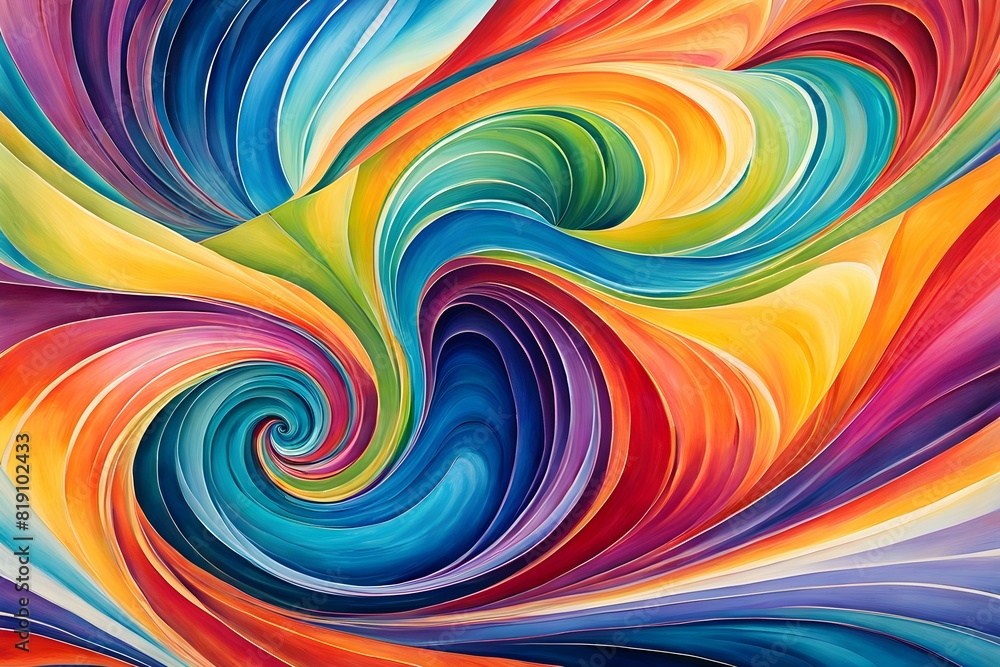 Poster watercolor swirl background blending seamless pattern central vortex