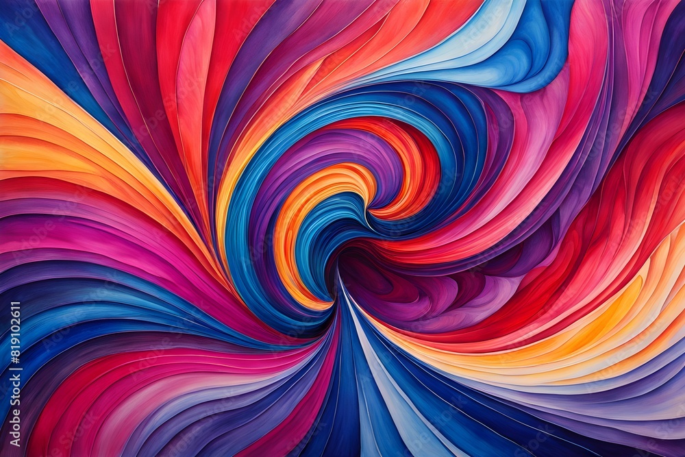 Poster Watercolor swirl background blending seamless pattern central vortex