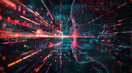 Fototapeta premium Ai, artificial intelligence, interconnected knowledge representation