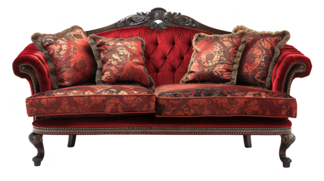 Sofa home interior design cut out transparent isolated on white background PNG file artwork graphic design.