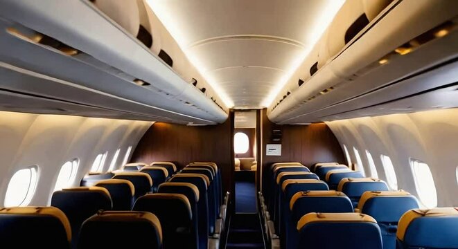 empty cabin of a passenger plane