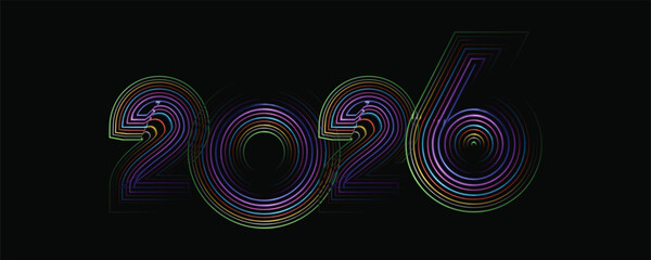 happy new year 2026 celebration with gold number