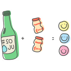 bottle of soju and yogurt