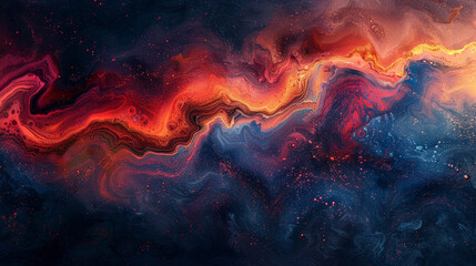 Abstract canvas in deep hues, evoking mystery and intrigue.