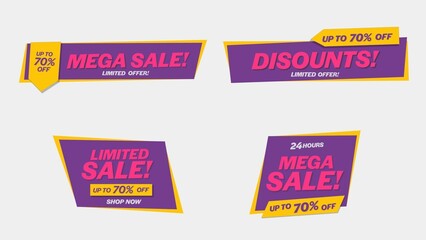 Sale Discount Banners 96 , Fully Editable and Animated