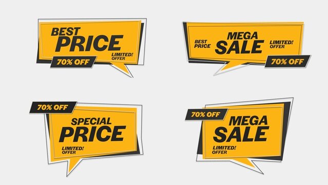 Sale Discount Banners 100 , Fully Editable and Animated