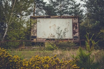 Close up of a drivein movie lot