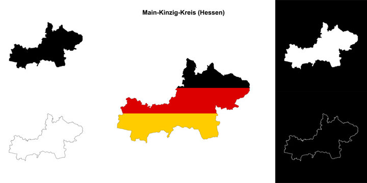 Main-Kinzig-Kreis (Hessen) blank outline map set