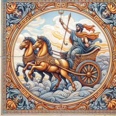 Obraz premium arte griego bello azulejo