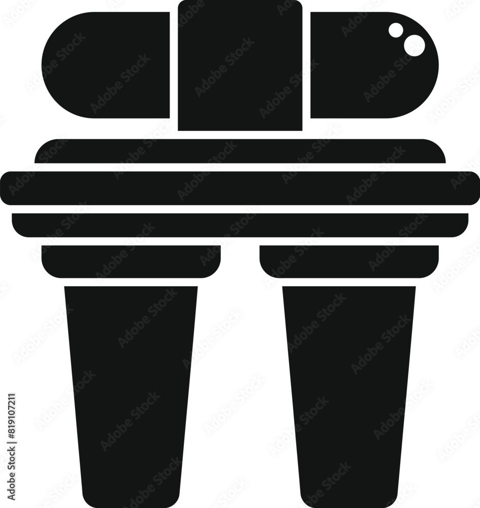 Aufkleber simplified flat design icon of binoculars in a black and white color scheme, suitable for various ap