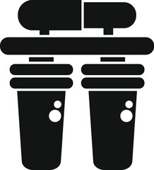 Black icon of two takeaway coffee cups with hot drink sleeves, ideal for cafes and menus