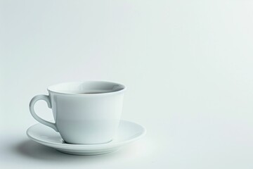 Obraz premium Coffee cup and saucer on table relaxing morning with aromatic beverage in elegant setting