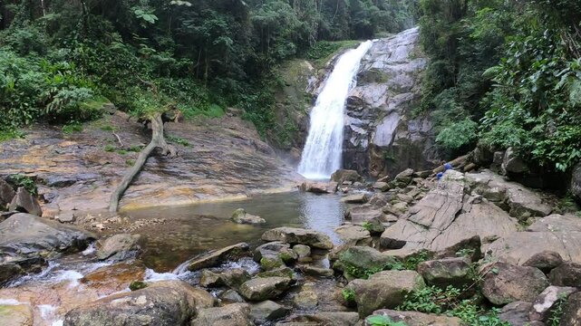 Pedra Lisa Waterfall, Itu River, Serra do Mar State Park, near Boi&ccedil;ucanga Beach - S&atilde;o Sebasti&atilde;o, S&atilde;o Paulo, Brazil