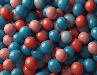 Fototapeta premium Festive sweet blue balloons background banner celebration theme 