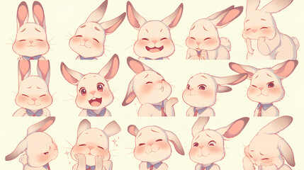 bunny emoji expression,  rabbit smiley emoticon