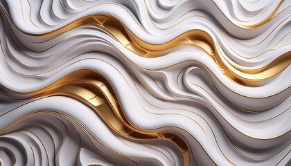 Fototapeta premium abstract background white marble and gold stripes, top view. 