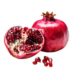 Sliced Halved Pomegranate - Transparent Cut Out