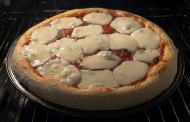 Handmade pizza in the oven