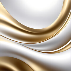 Abstract white gold Gradient background luxury with golden line wave that looks modern blurry background. ai
