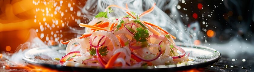 Jellyfish salad, thinly sliced and chilled, served in a contemporary Chinese restaurant