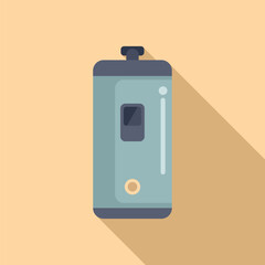 Minimalist vector illustration of a retro handheld game device with a shadow on a beige background