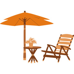  illustration of a summer wicker furniture on white background simple design
